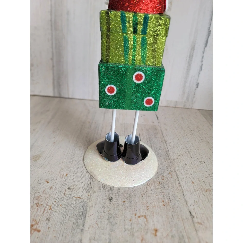 Vintage glitter Santa Claus santa tea light candle holder gift figure‎